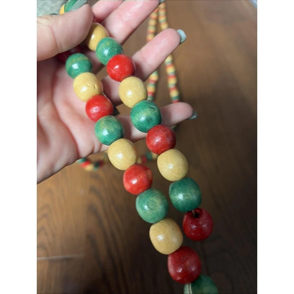 Wooden Bead Garland Set 2 Farmhouse Rustic Boho‎ 105